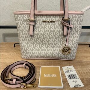 Michael Kors Jet Set Travel Extra-Small Logo Top-Zip Tote Bag